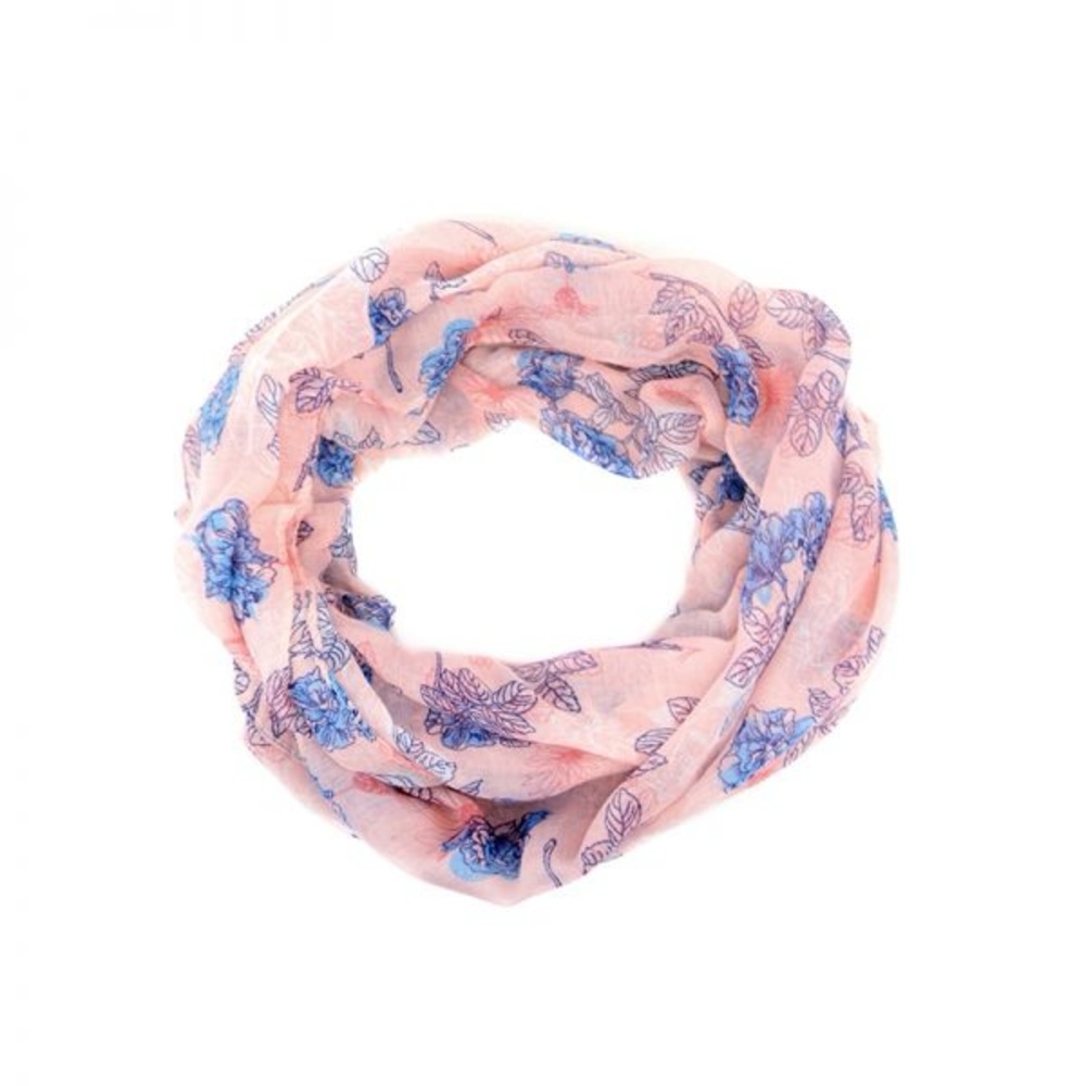 JOY Susan Floral Floral Bloom Infinity Scarf Pink